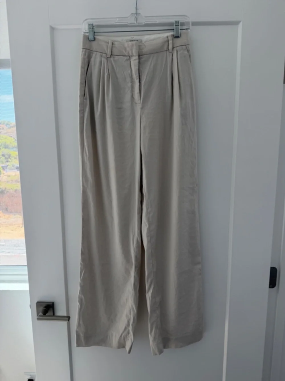 Babaton Cream Linen Trousers